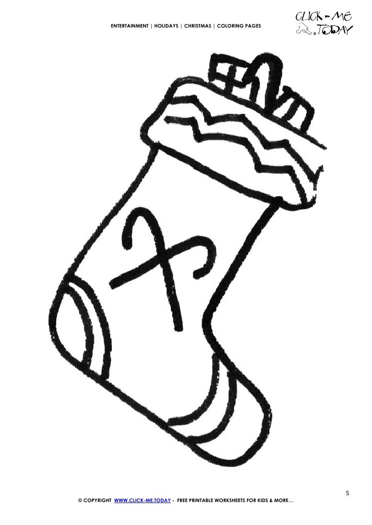 Christmas Sock Coloring page Coloring page