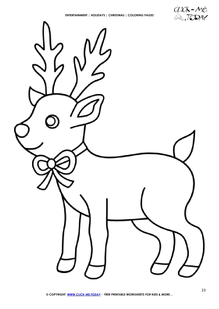 Cute Reindeer Coloring page