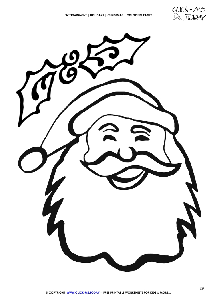 Santa Claus face Coloring page