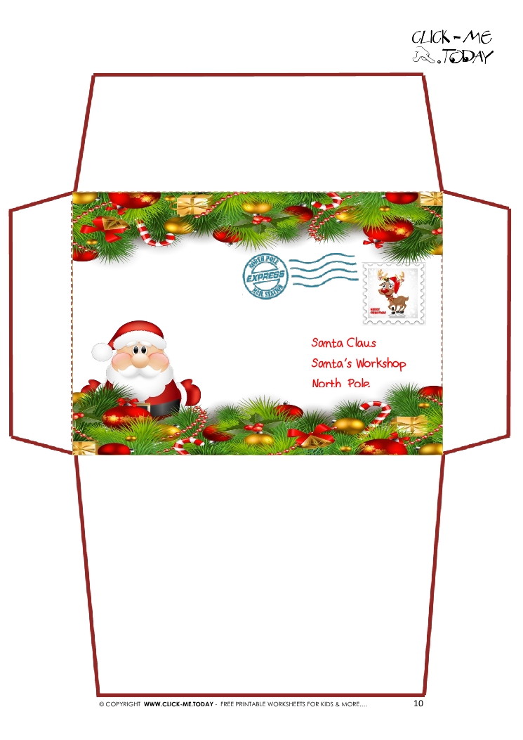 Christmas Envelope Free Printable