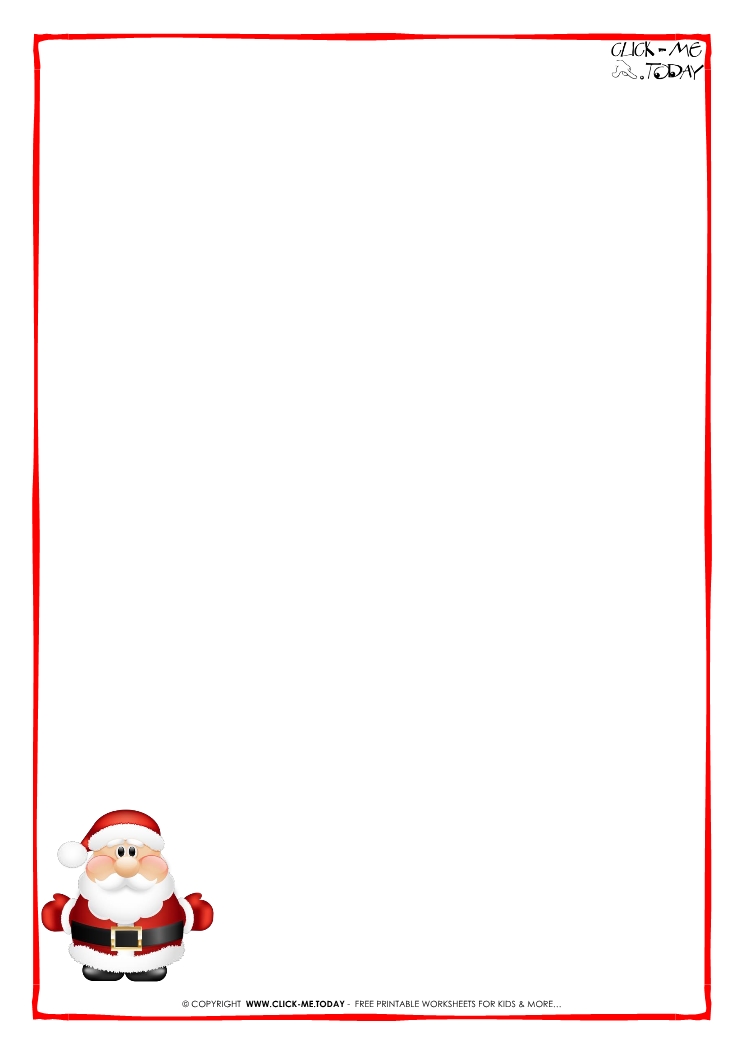 Letter to Santa Claus paper - blank template cute Santa-6