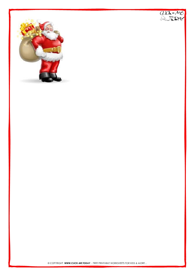 Printable Letter to Santa Claus paper - blank Santa presents-8