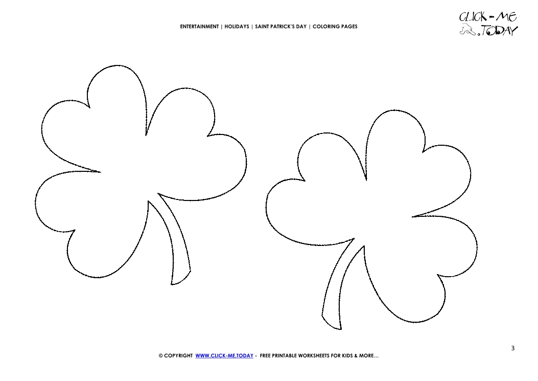St. Patrick's Day Coloring page: 3 Two Shamrocks