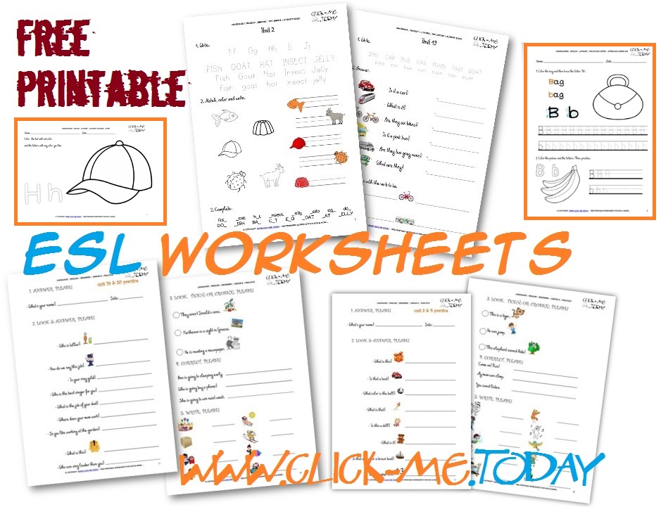 Free printable ESL worksheets for Beginners
