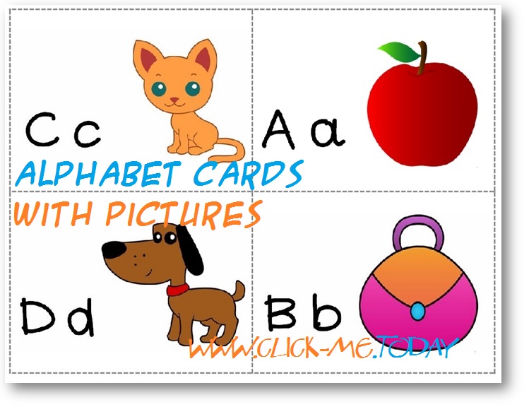 Alphabet cards with pictures - Free printable Alphabet cards