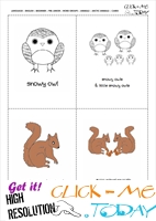 Free Printable Arctic Animals Pictures Snowy Owl, Squirrel