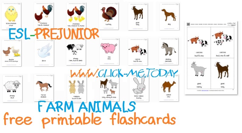 Free Printable Farm Animals Flashcards - Farm Animals cards