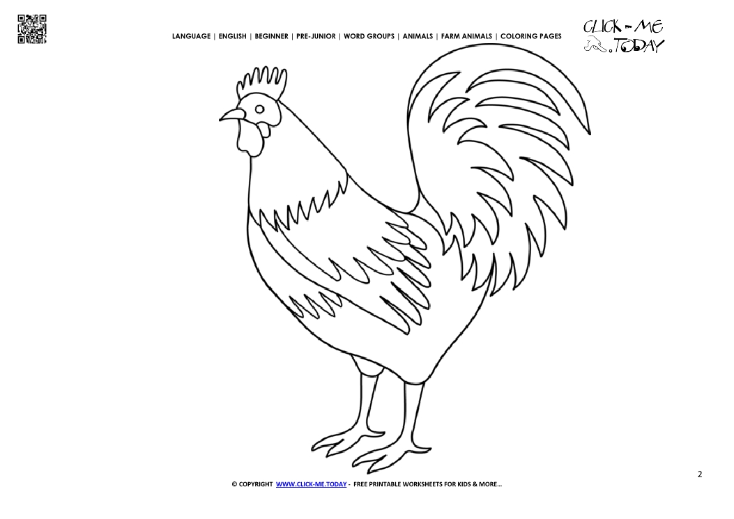 Coloring page Rooster - Color picture of Rooster