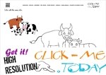 Example Coloring page Cow family - Color picture of Cows