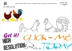 Example Coloring page Chickens  - Color picture of Chickens 