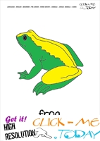 Jungle animal flashcard Frog - Printable card of Frog