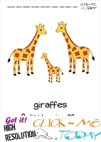 Jungle animal flashcard Giraffes - Printable card of GiraffeGiraffes