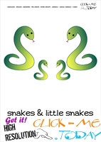 Jungle animal flashcard Snakes - Printable card of Snakes