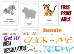 Free Printable Jungle Animals Flashcards - Jungle Animals cards