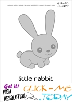 Printable Pet Animal Bunny wall card -  Bunny flashcard