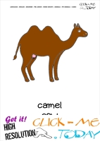 Printable Pet Animal Camel Cow wall card - Camel Cow flashcard