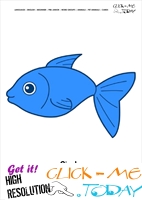 Printable Pet Animal Fish wall card - Fish flashcard