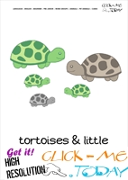 Printable Pet Animal Tortoise family wall card - Tortoises flashcard