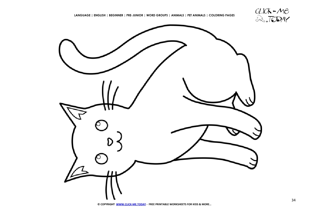 Coloring page Tomcat Cat - Color picture of Cat