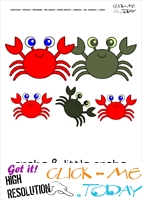 Sea animal flashcard Crabs - Printable card of Crabs