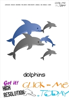 Sea animal flashcard Dolphins - Printable card of Dolphins