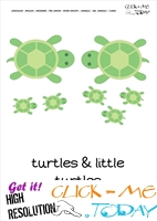 Sea animal flashcard Turtles - Printable card of Turtles