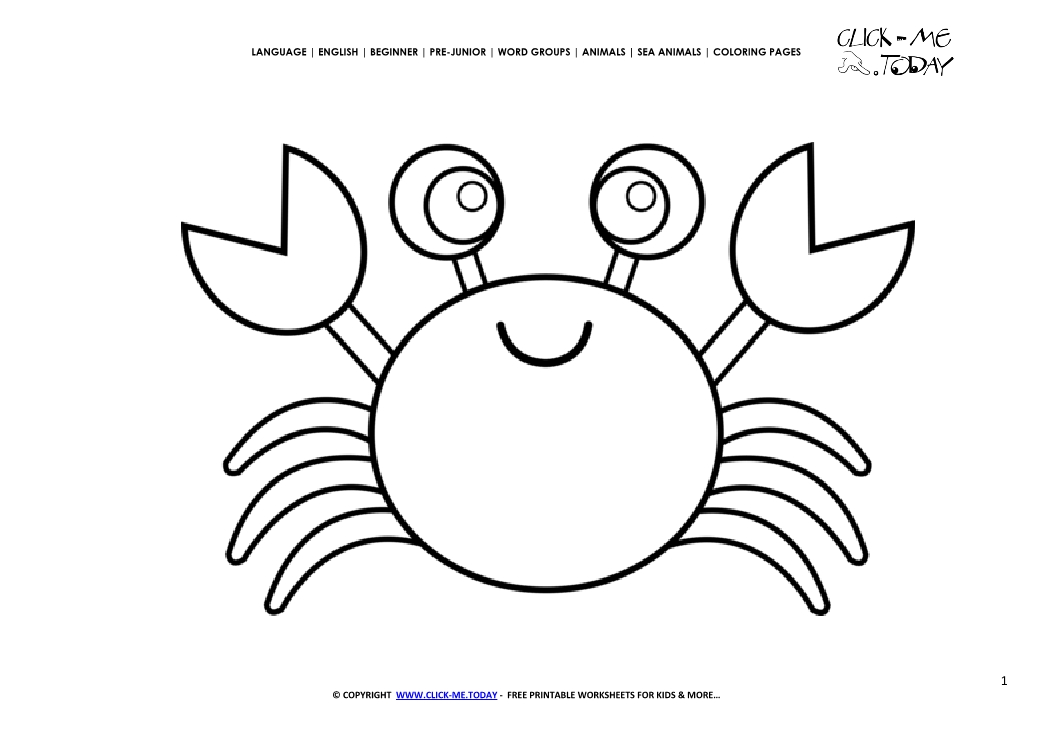 Coloring page Crab - Color picture of Crab