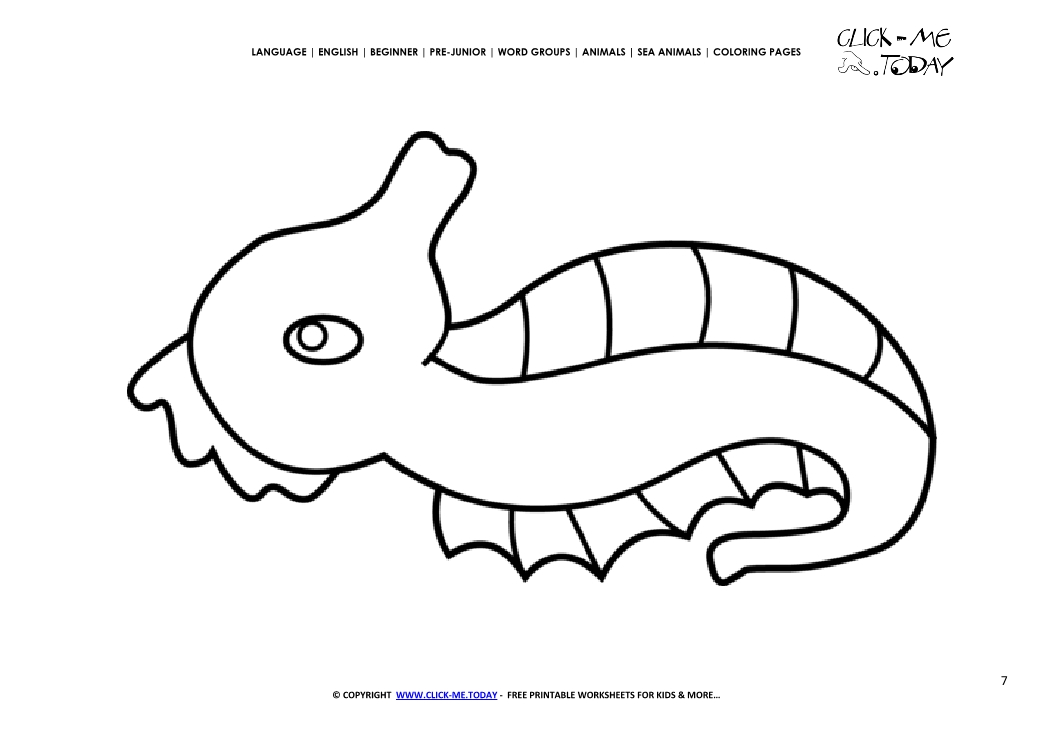 Coloring page Little Sea Horse - Color picture of Sea Horse