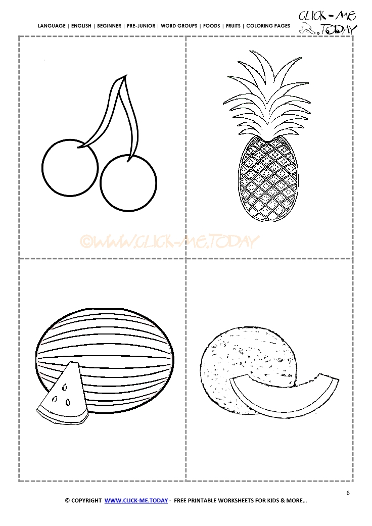 Free Coloring pages of Fruits