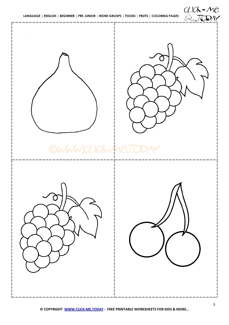 Free printable fruit Coloring pages