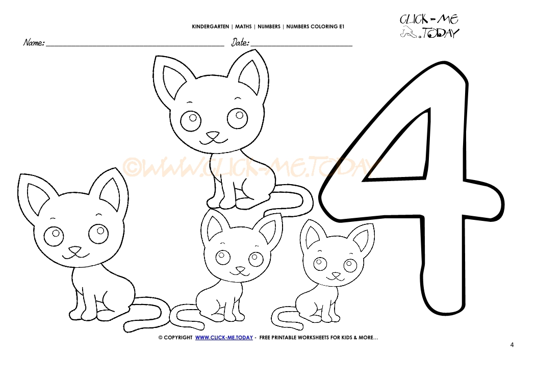 Number coloring pages - Number 4