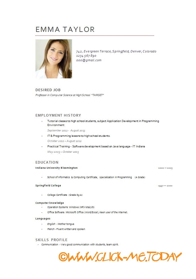 modele cv doc