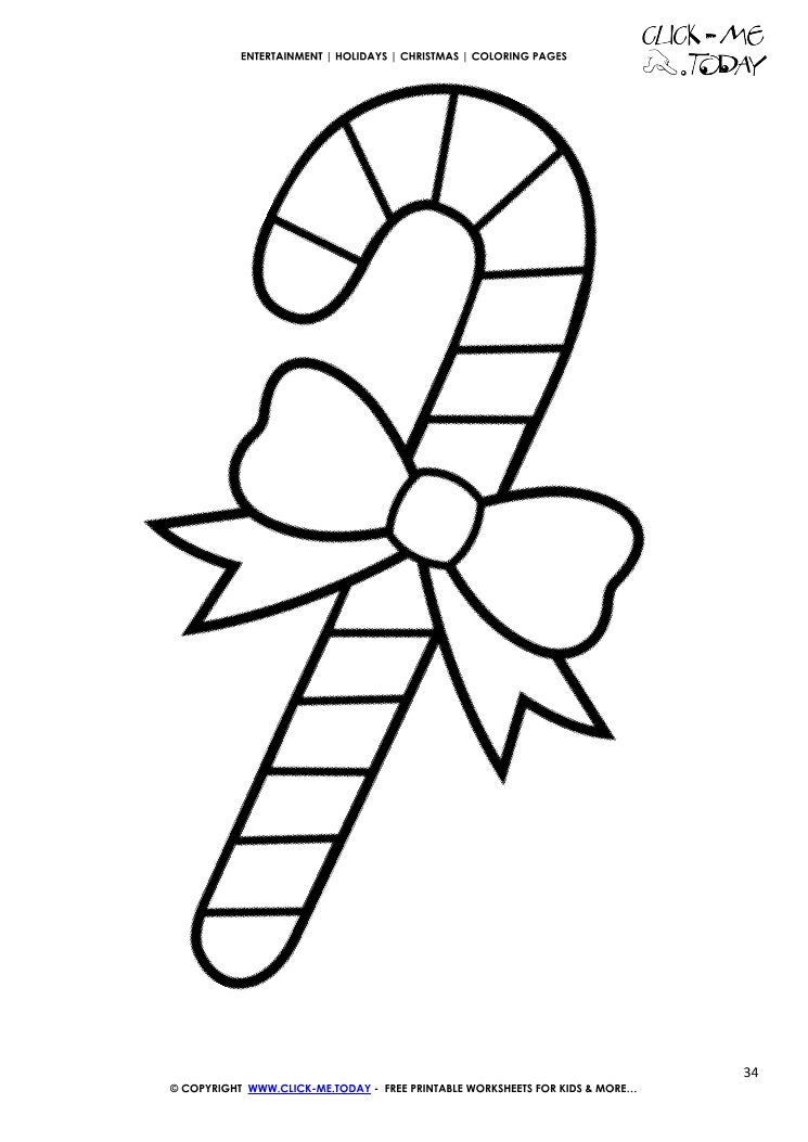 Free Christmas Candy cane Coloring page Candy cane 34