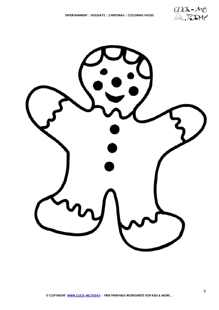 Christmas Gingerbread Coloring page