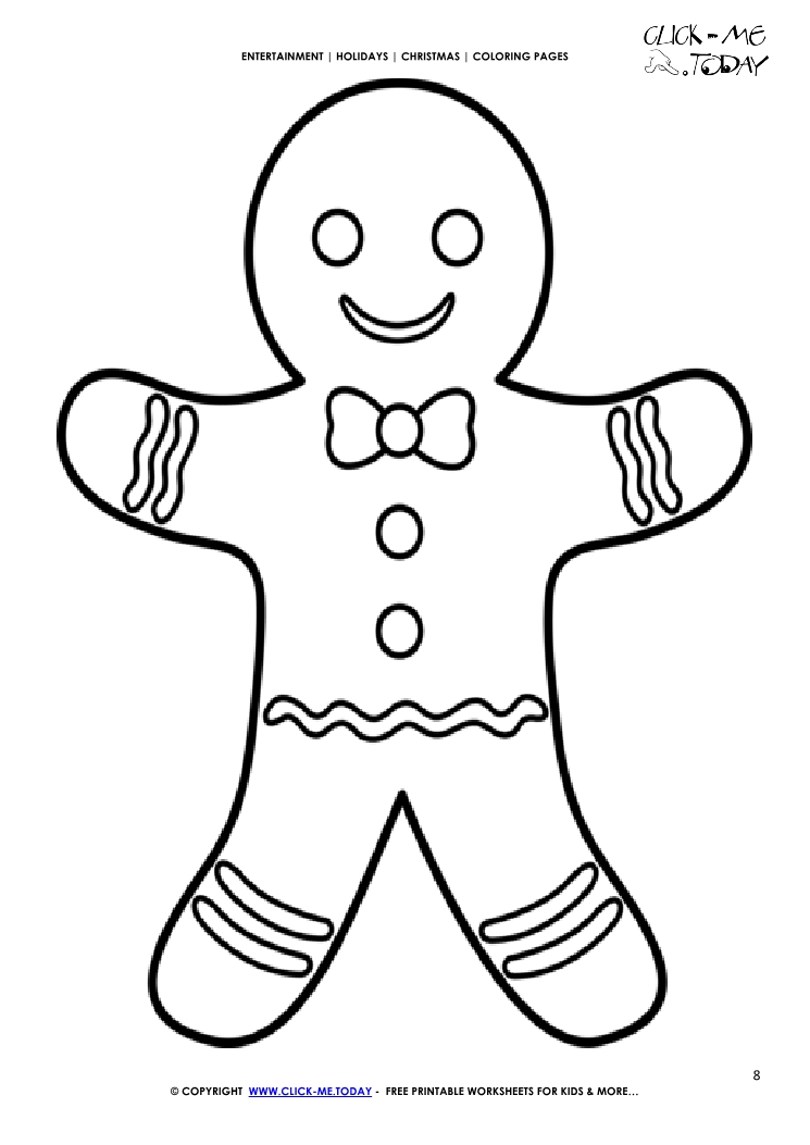 Christmas Gingerbread man Coloring page