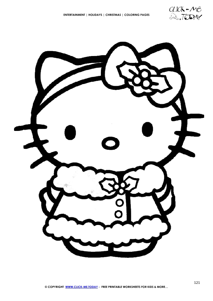 Color Hello Kitty Christmas Coloring page - Christmas 121