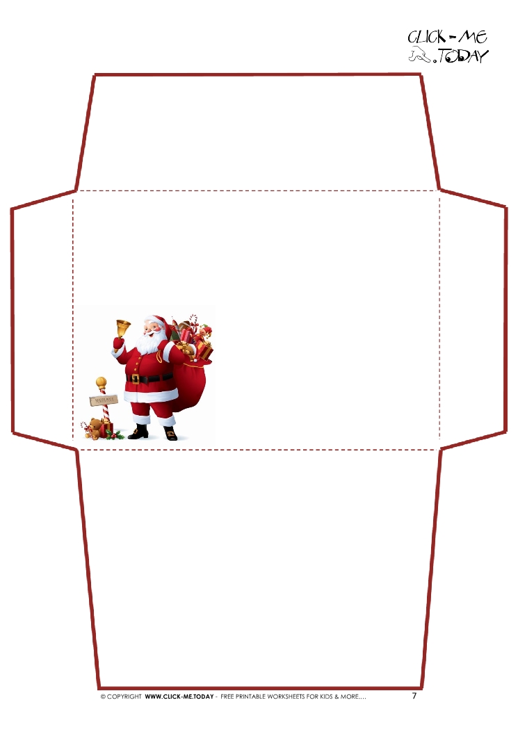 Printable Letter to Santa Claus envelope template  -Santa Claus-7