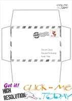 Envelope for Letter to Santa Claus craft -Black & White Border Stamp-20