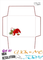 Printable Letter to Santa Claus envelope template -Simple Santa hat-3