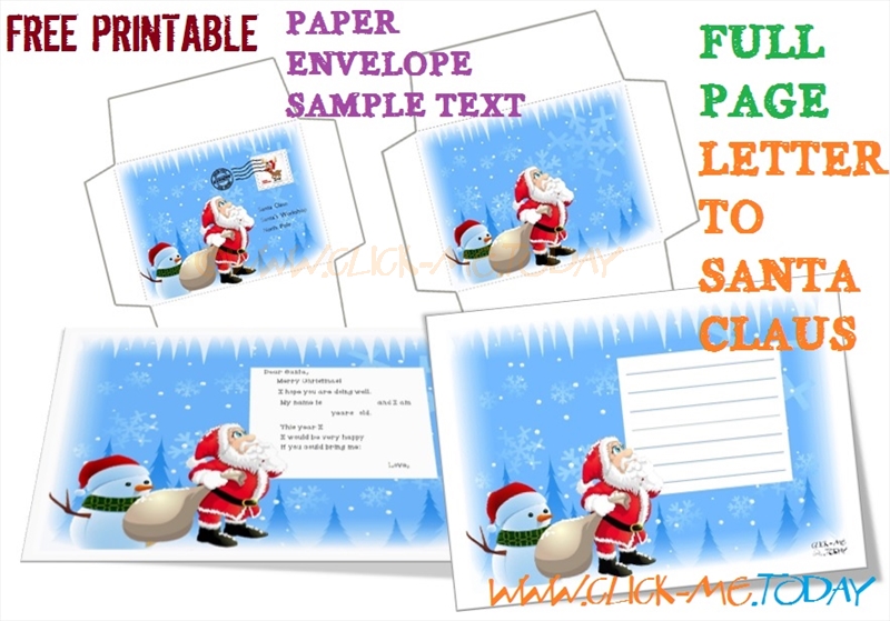 Free full page letter to santa kit packages