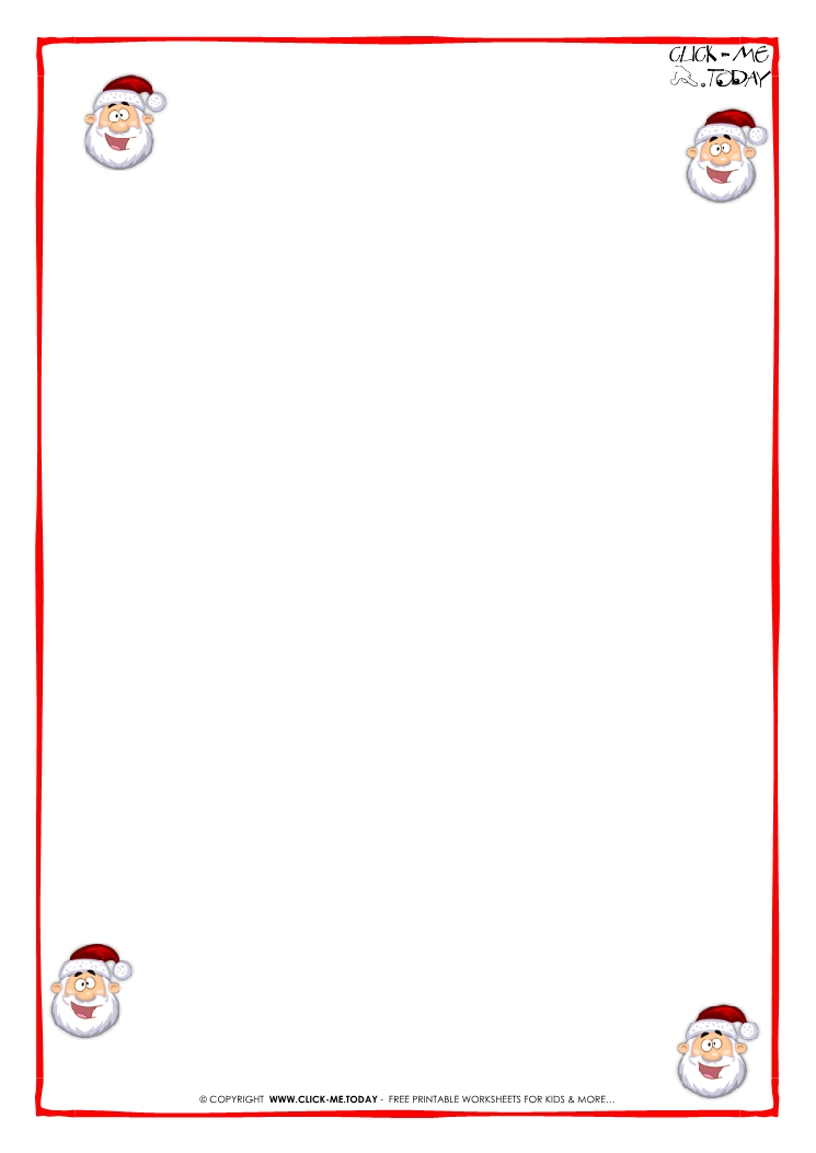Printable Letter to Santa Claus blank paper template Santa Faces-3