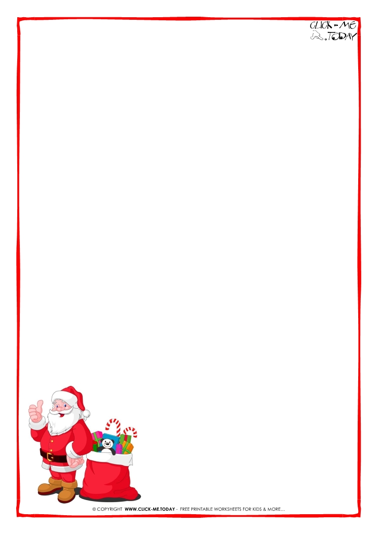 Letter to Santa Claus paper - blank template Santa presents-7