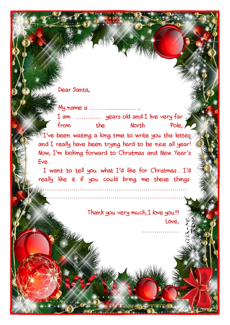 Ready letter to Santa Claus template - More text  -Christmas Decoration-20