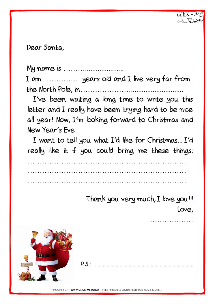 letter to santa template