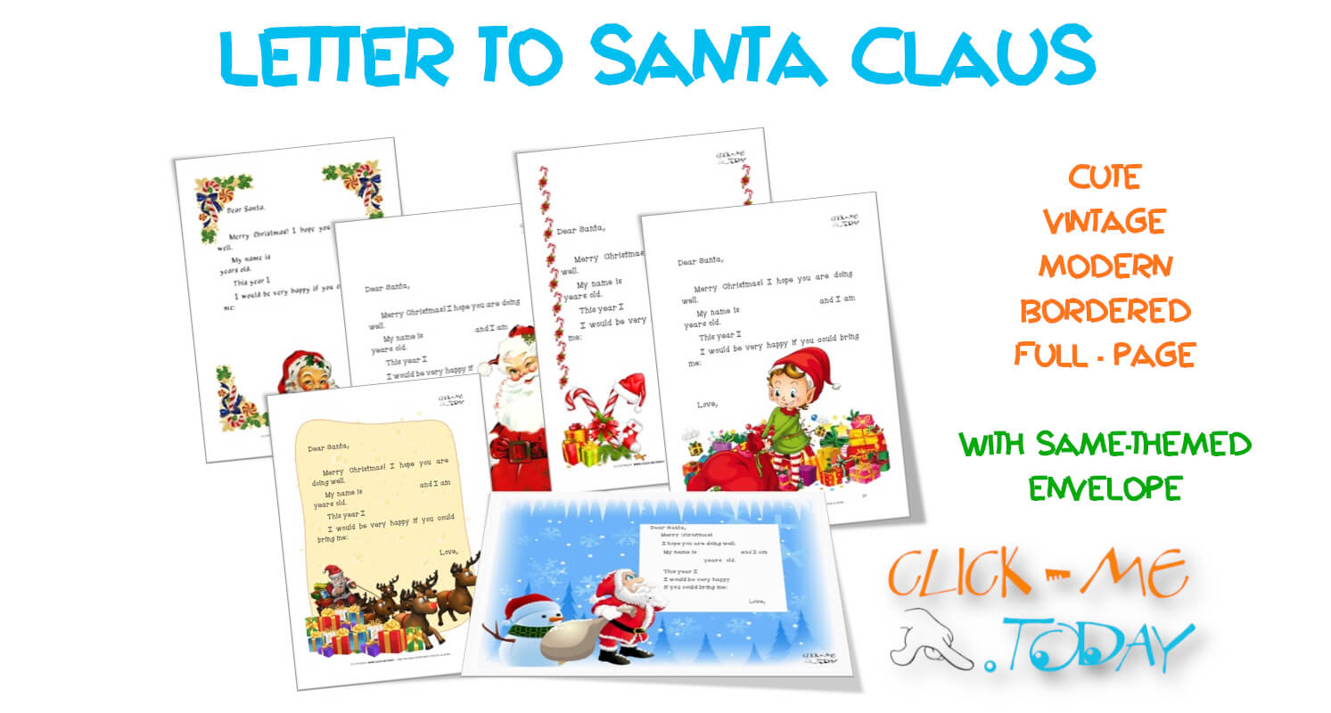 Ready letter to Santa Claus Printable template