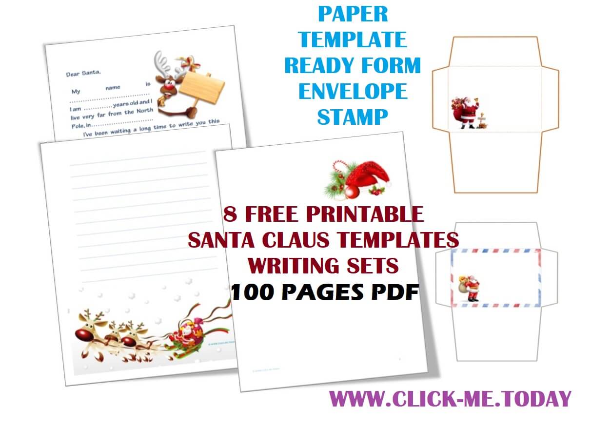 8 FREE PRINTABLE LETTER TO SANTA CLAUS TEMPLATE WRITING SET PDF -1-