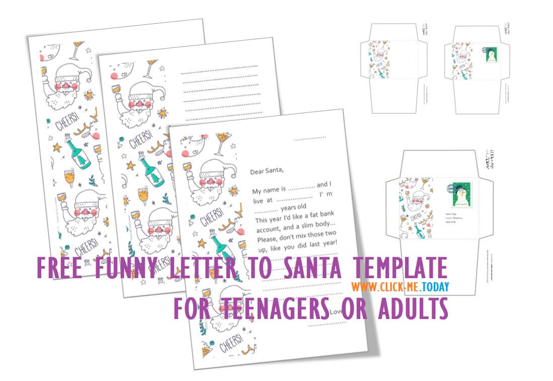 FREE PRINTABLE FUNNY LETTER TO SANTA FOR TEENAGERS & ADULTS - PDF
