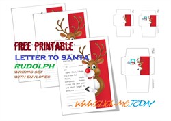 Free printable Letter to Santa template RUDOLPH REINDEER PDF