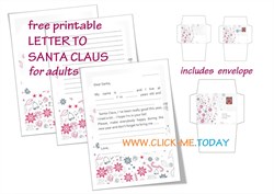FREE PRINTABLE WRITING SET LETTER TO SANTA  FOR ADULTS - PAPER ENVELOPE PDF