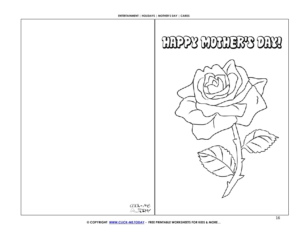 Mother's Day card with a rose - Happy Mother's Day